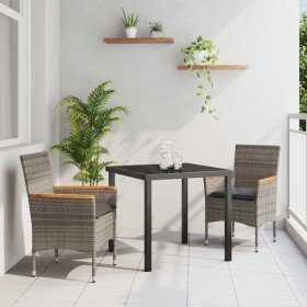 Conjunto de Comedor de Jardín 3 pcs Gris ratán sintético en Sillas de jardín | Comprar online en Foru.es