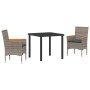 Conjunto de Comedor de Jardín 3 pcs Gris ratán sintético en Sillas de jardín | Comprar online en Foru.es