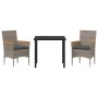 Conjunto de Comedor de Jardín 3 pcs Gris ratán sintético en Sillas de jardín | Comprar online en Foru.es