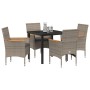 Conjunto de Comedor de Jardín 5 pcs Gris ratán sintético en Sillas de jardín | Comprar online en Foru.es