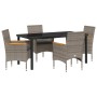 Conjunto de Comedor de Jardín 5 pcs Gris ratán sintético en Sillas de jardín | Comprar online en Foru.es
