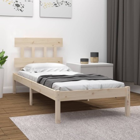 Estructura de cama individual madera maciza 90x200 cm de vidaXL, Camas y somieres - Ref: Foro24-3104723, Precio: 79,27 €, Des...