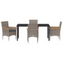 Conjunto de Comedor de Jardín 5 pcs Gris ratán sintético en Sillas de jardín | Comprar online en Foru.es