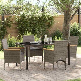 Conjunto de Comedor de Jardín 5 pcs Gris ratán sintético en Sillas de jardín | Comprar online en Foru.es