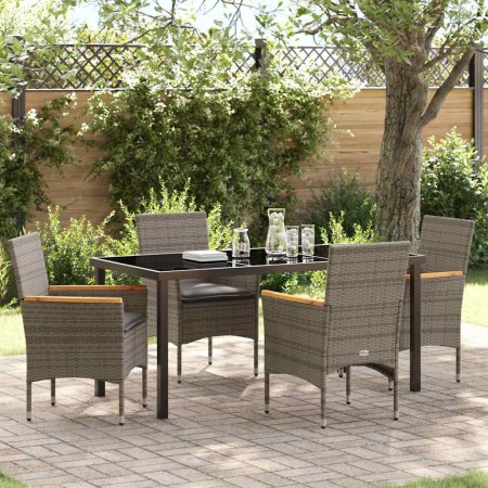 Conjunto de Comedor de Jardín 5 pcs Gris ratán sintético en Sillas de jardín | Comprar online en Foru.es