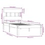 Estructura de cama individual madera maciza 90x200 cm de vidaXL, Camas y somieres - Ref: Foro24-3104723, Precio: 79,27 €, Des...