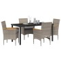 Conjunto de Comedor de Jardín 5 pcs Gris ratán sintético en Sillas de jardín | Comprar online en Foru.es