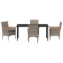 Conjunto de Comedor de Jardín 5 pcs Gris ratán sintético en Sillas de jardín | Comprar online en Foru.es