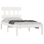 Estructura de cama madera maciza de pino blanca 90x200 cm de vidaXL, Camas y somieres - Ref: Foro24-3104724, Precio: 91,85 €,...