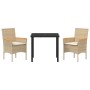 Conjunto de Comedor de Jardín 3 pcs Beige ratán sintético en Sillas de jardín | Comprar online en Foru.es