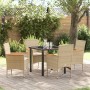 Conjunto de Comedor de Jardín 5 pcs Beige ratán sintético en Sillas de jardín | Comprar online en Foru.es