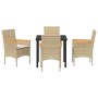 Conjunto de Comedor de Jardín 5 pcs Beige ratán sintético en Sillas de jardín | Comprar online en Foru.es