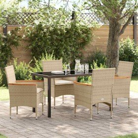 Conjunto de Comedor de Jardín 5 pcs Beige ratán sintético en Sillas de jardín | Comprar online en Foru.es