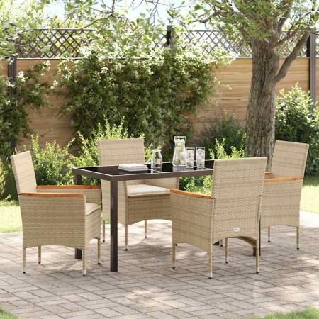 Conjunto de Comedor de Jardín 5 pcs Beige ratán sintético en Sillas de jardín | Comprar online en Foru.es
