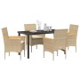 Conjunto de Comedor de Jardín 5 pcs Beige ratán sintético en Sillas de jardín | Comprar online en Foru.es