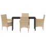 Conjunto de Comedor de Jardín 5 pcs Beige ratán sintético en Sillas de jardín | Comprar online en Foru.es