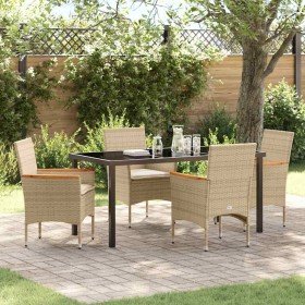 Conjunto de Comedor de Jardín 5 pcs Beige ratán sintético en Sillas de jardín | Comprar online en Foru.es