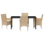 Conjunto de Comedor de Jardín 5 pcs Beige ratán sintético en Sillas de jardín | Comprar online en Foru.es