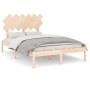 Estructura de cama doble pequeña de madera maciza 120x190 cm de vidaXL, Camas y somieres - Ref: Foro24-3104838, Precio: 111,1...