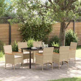 Conjunto de Comedor de Jardín 7 pcs Beige ratán sintético en Sillas de jardín | Comprar online en Foru.es
