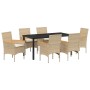 Conjunto de Comedor de Jardín 7 pcs Beige ratán sintético en Sillas de jardín | Comprar online en Foru.es