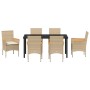 Conjunto de Comedor de Jardín 7 pcs Beige ratán sintético en Sillas de jardín | Comprar online en Foru.es