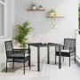Conjunto de Comedor de Jardín 3 pcs Negro ratán sintético en Sillas de jardín | Comprar online en Foru.es