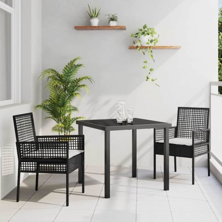 Conjunto de Comedor de Jardín 3 pcs Negro ratán sintético en Sillas de jardín | Comprar online en Foru.es