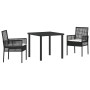 Conjunto de Comedor de Jardín 3 pcs Negro ratán sintético en Sillas de jardín | Comprar online en Foru.es