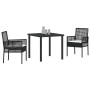 Conjunto de Comedor de Jardín 3 pcs Negro ratán sintético en Sillas de jardín | Comprar online en Foru.es