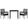 Conjunto de Comedor de Jardín 3 pcs Negro ratán sintético en Sillas de jardín | Comprar online en Foru.es