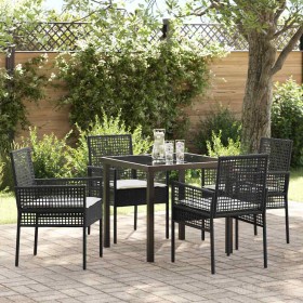 Conjunto de Comedor de Jardín 5 pcs Negro ratán sintético en Sillas de jardín | Comprar online en Foru.es