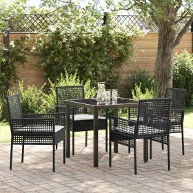 Conjunto de Comedor de Jardín 5 pcs Negro ratán sintético en Sillas de jardín | Comprar online en Foru.es
