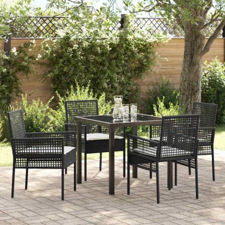 Conjunto de Comedor de Jardín 5 pcs Negro ratán sintético en Sillas de jardín | Comprar online en Foru.es
