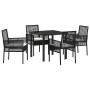 Conjunto de Comedor de Jardín 5 pcs Negro ratán sintético en Sillas de jardín | Comprar online en Foru.es