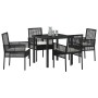 Conjunto de Comedor de Jardín 5 pcs Negro ratán sintético en Sillas de jardín | Comprar online en Foru.es