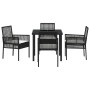 Conjunto de Comedor de Jardín 5 pcs Negro ratán sintético en Sillas de jardín | Comprar online en Foru.es
