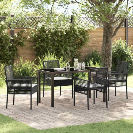 Conjunto de Comedor de Jardín 5 pcs Negro ratán sintético en Sillas de jardín | Comprar online en Foru.es