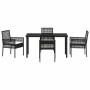 Conjunto de Comedor de Jardín 5 pcs Negro ratán sintético en Sillas de jardín | Comprar online en Foru.es