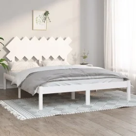 Weißer Doppelbettrahmen aus Massivholz, 140 x 190 cm von vidaXL, Betten und Lattenroste - Ref: Foro24-3104849, Preis: 123,55 ...