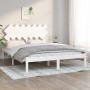 Estructura de cama doble madera maciza blanca 140x190 cm de vidaXL, Camas y somieres - Ref: Foro24-3104849, Precio: 125,16 €,...