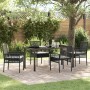 Conjunto de Comedor de Jardín con cojín 5 pcs Negro Poliratán en Sillas de jardín | Comprar online en Foru.es