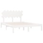 Estructura de cama doble madera maciza blanca 140x190 cm de vidaXL, Camas y somieres - Ref: Foro24-3104849, Precio: 125,16 €,...