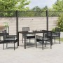 Conjunto de Comedor de Jardín con cojín 5 pcs Negro Poliratán en Sillas de jardín | Comprar online en Foru.es
