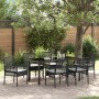 Conjunto de Comedor de Jardín con cojín 7 pcs Negro Poliratán en Sillas de jardín | Comprar online en Foru.es