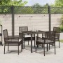 Conjunto de Comedor de Jardín con cojín 5 pcs Marrón Poliratán en Sillas de jardín | Comprar online en Foru.es