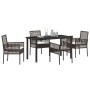 Conjunto de Comedor de Jardín 5 pcs Marrón ratán sintético en Sillas de jardín | Comprar online en Foru.es