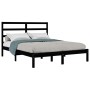 Estructura de cama de madera maciza de pino negra 140x190 cm de vidaXL, Camas y somieres - Ref: Foro24-3104917, Precio: 151,8...
