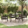 Conjunto de Comedor de Jardín con cojín 5 pcs Marrón Poliratán en Sillas de jardín | Comprar online en Foru.es