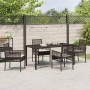Conjunto de Comedor de Jardín con cojín 5 pcs Marrón Poliratán en Sillas de jardín | Comprar online en Foru.es